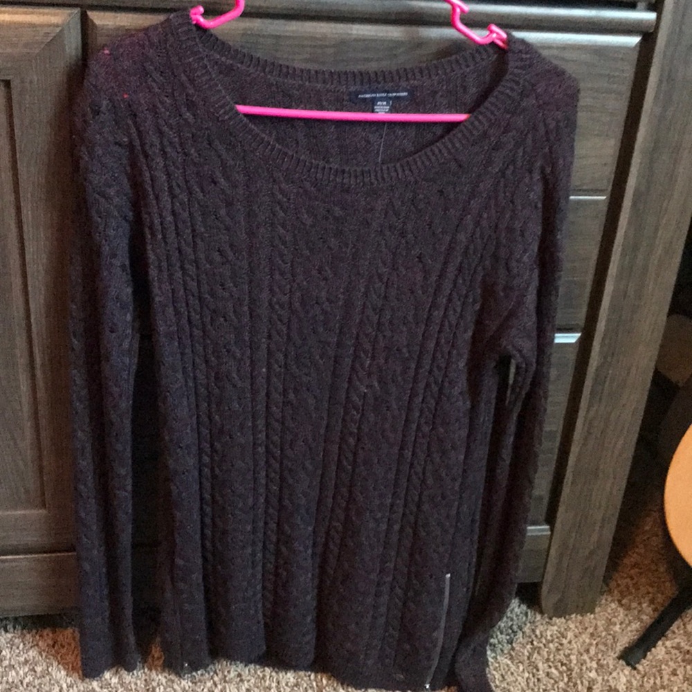 Purple sweater with side zippers